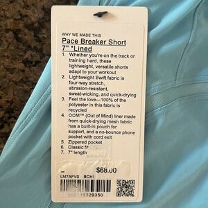 Lululemon Pace Breaker Short